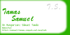 tamas samuel business card